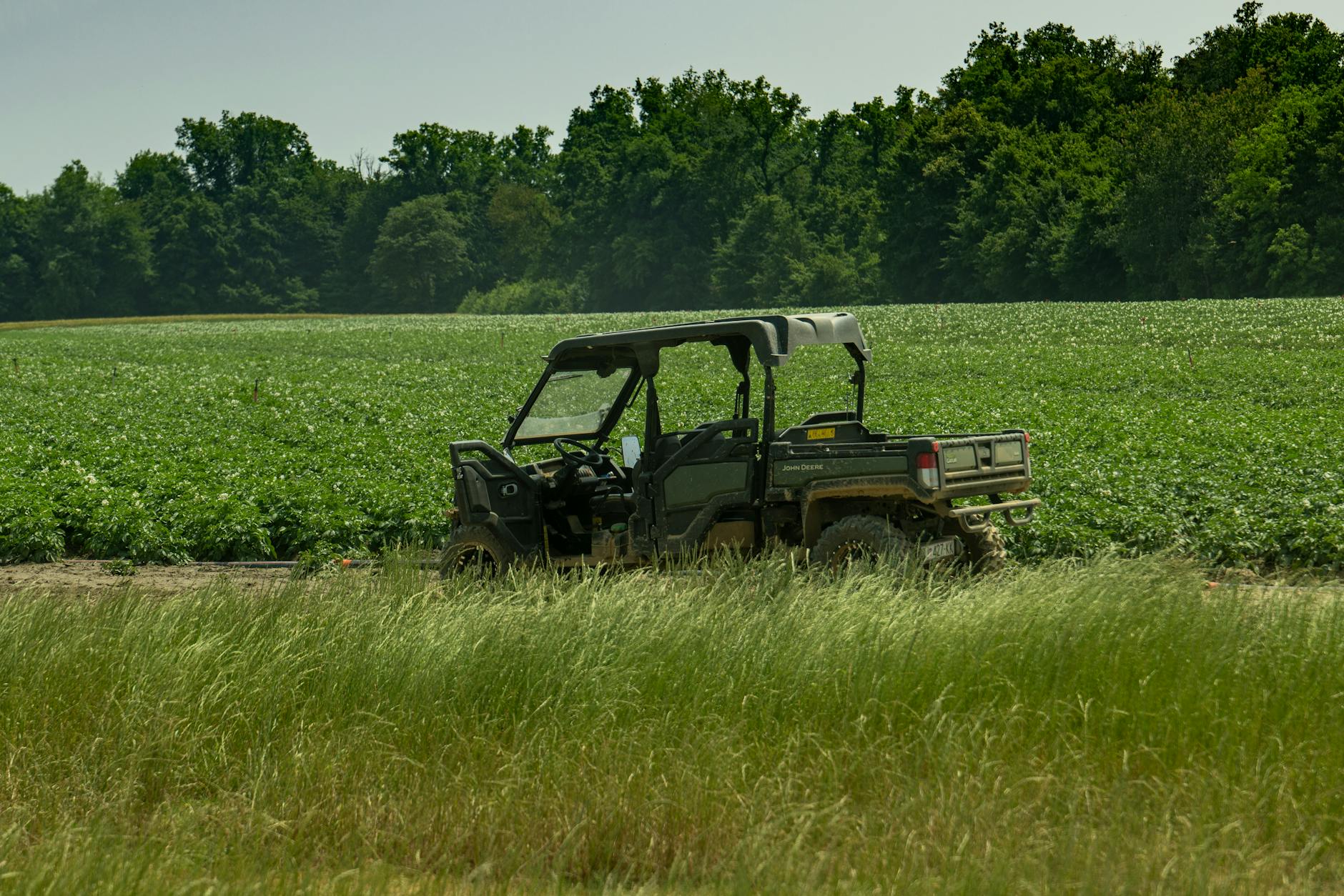 utility vehicle in lush croatian countryside